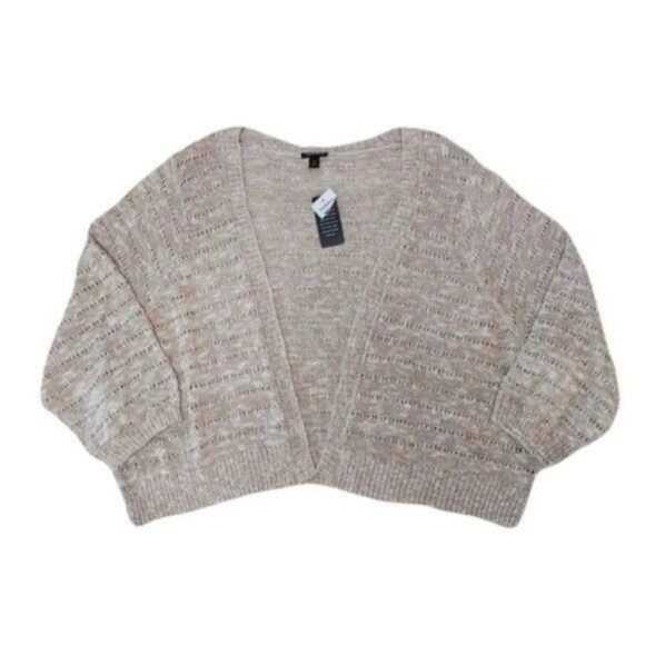 Torrid 4 Tan Lacey Pointelle Cotton Knit Shrug 4X - Picture 1 of 11